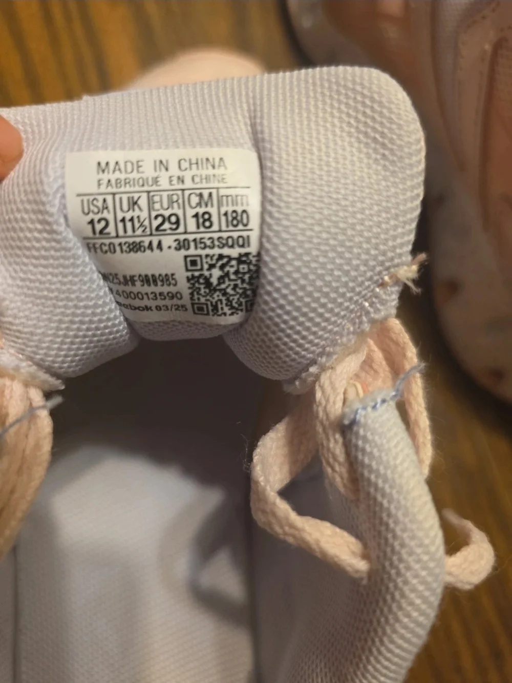 Girls' Reebok Light Pink Breathable Sneakers with Cushioned Soles